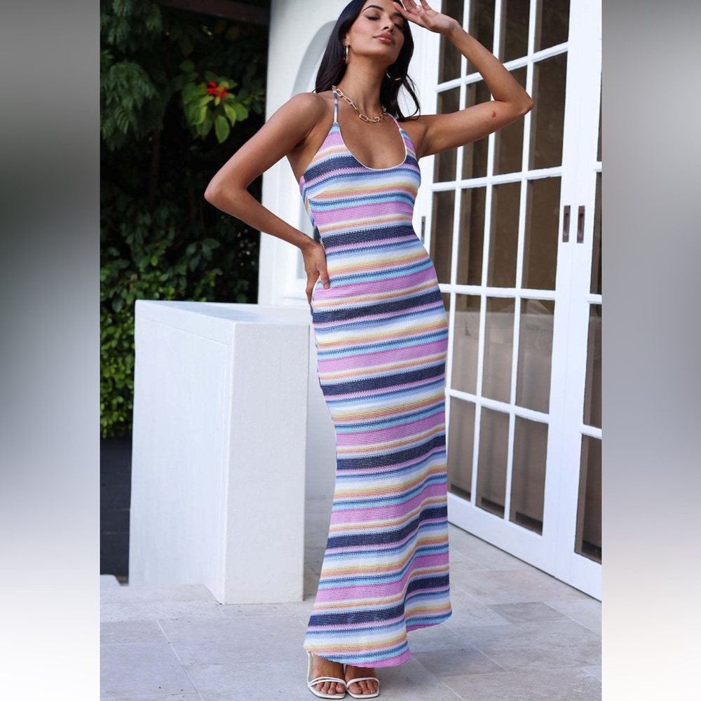 Exciting Adventures Multi Colored Maxi Dress
